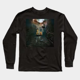 Little skeleton in the dark night Long Sleeve T-Shirt